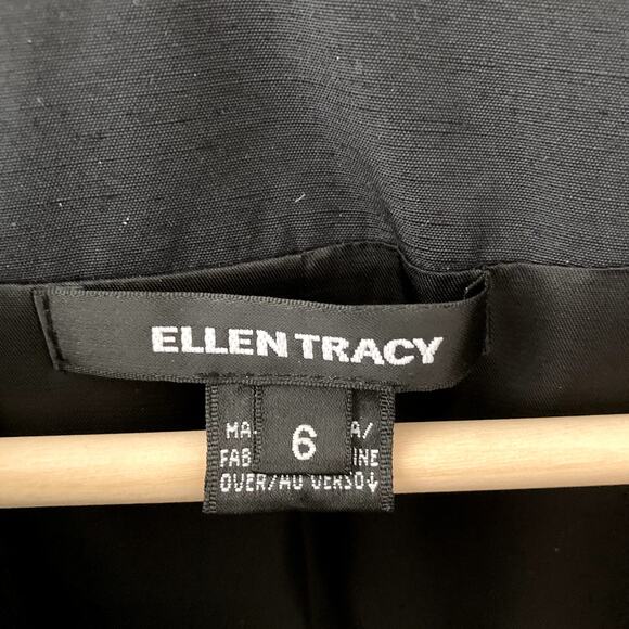 Ellen Tracy Open Front Jacket - Woven Rattan - Black Gold - 6 - Picture 2 of 11